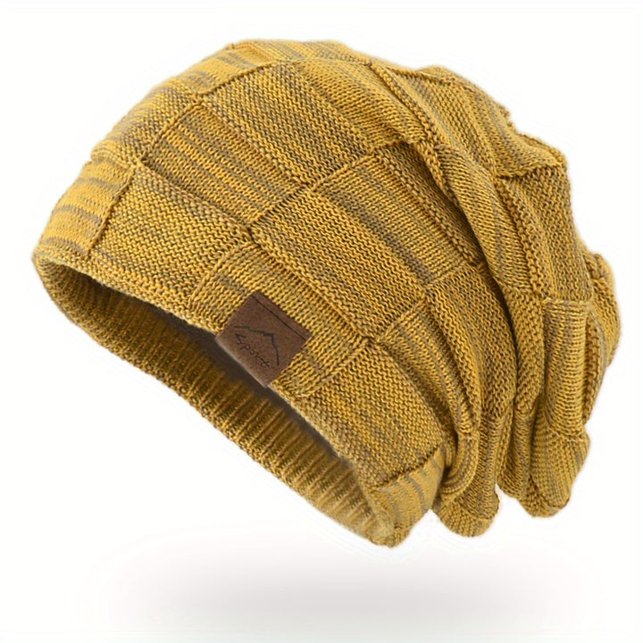 1pc Beautiful machine-knitted wool hat, versatile and comfortable men's model for autumn and winter.