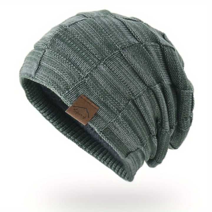 1pc Beautiful machine-knitted wool hat, versatile and comfortable men's model for autumn and winter.