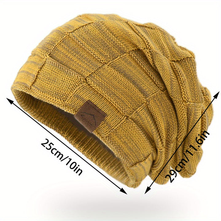 1pc Beautiful machine-knitted wool hat, versatile and comfortable men's model for autumn and winter.