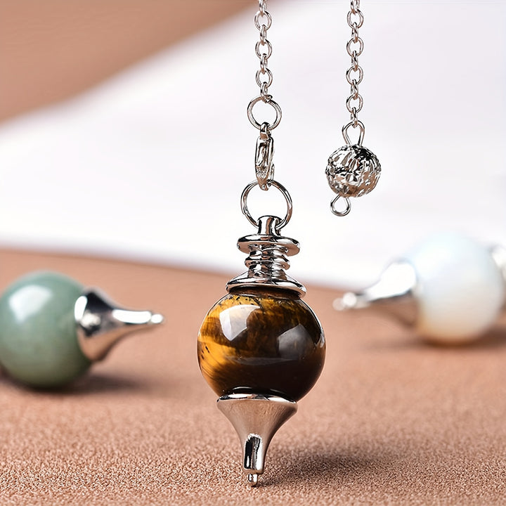 1pc Assorted Natural Stone Pendant Pendulum, Ideal Choice For Gifts