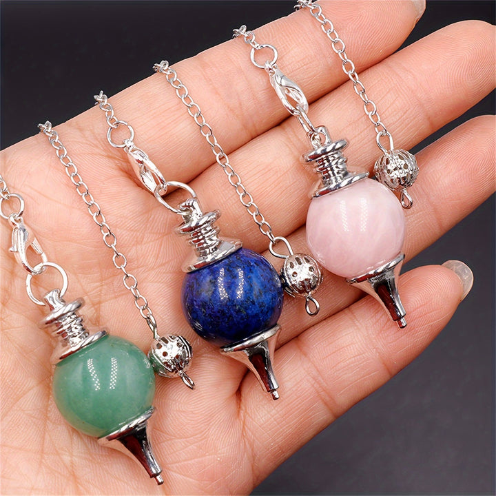 1pc Assorted Natural Stone Pendant Pendulum, Ideal Choice For Gifts