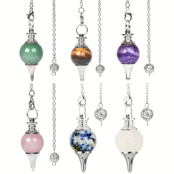 1pc Assorted Natural Stone Pendant Pendulum, Ideal Choice For Gifts