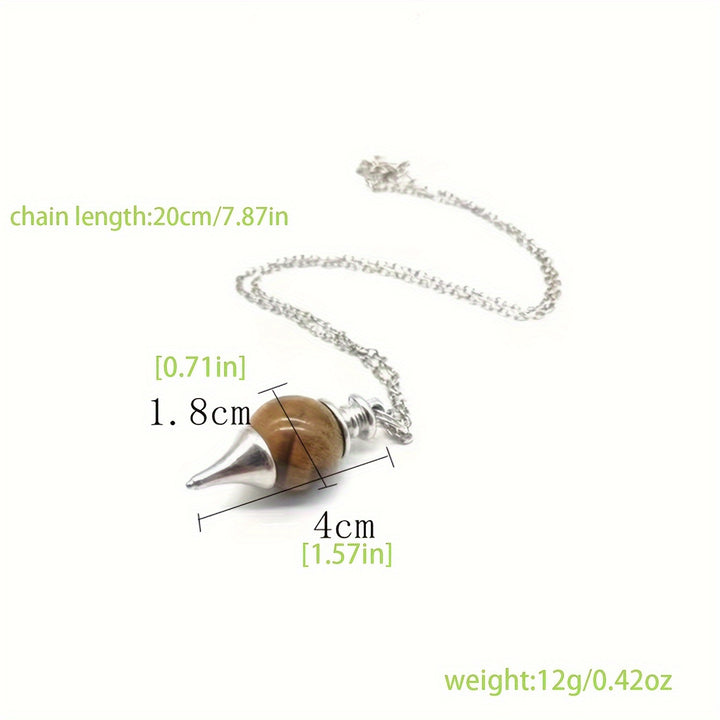 1pc Assorted Natural Stone Pendant Pendulum, Ideal Choice For Gifts