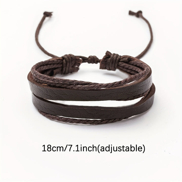 4Pcs Retro Wooden Beads Men's Bracelets