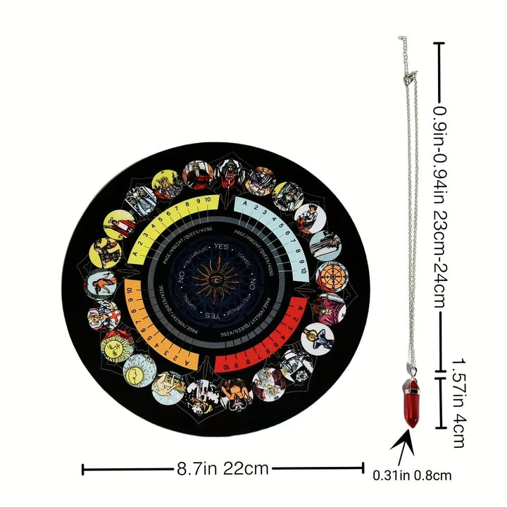 22.1cm 9" Classic Tarot Mat Set with Pendulum - Perfect for Board Therapy