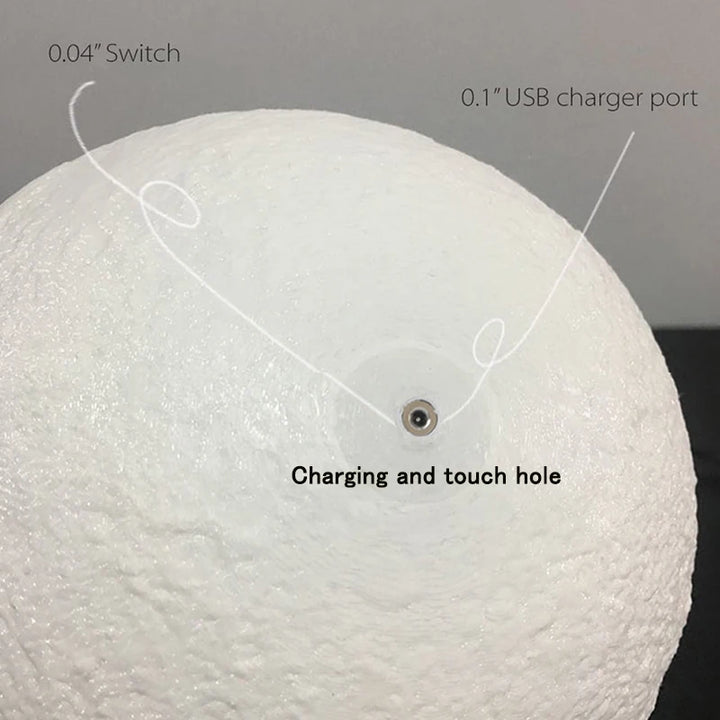 T20 LED Night Light 3D Print Moon Lamp Rechargeable Color Change 3D Light Touch Moon Lamp Children's Lights Night Lamp for Home