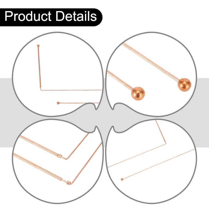2 Pieces 99.9% Metal Detector with Copper Dowsing Rods, Water Veins