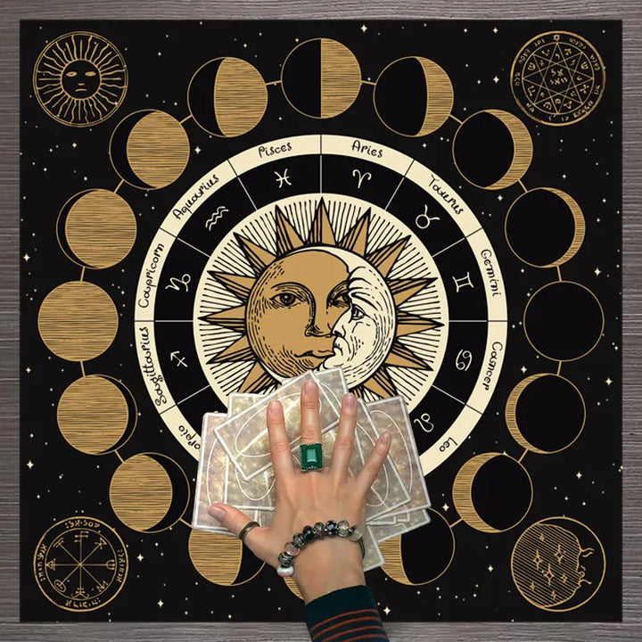 Tarot Sun and Moon Home Decoration  Tablecloth  Divination Altar Board Game Lucky Scarf  Cloth