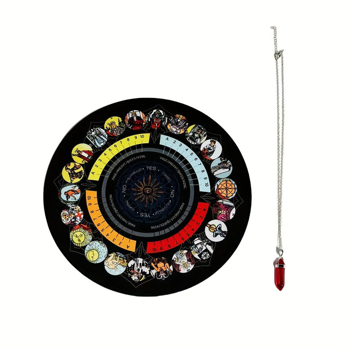 22.1cm 9" Classic Tarot Mat Set with Pendulum - Perfect for Board Therapy