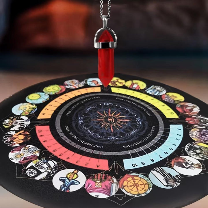 22.1cm 9" Classic Tarot Mat Set with Pendulum - Perfect for Board Therapy