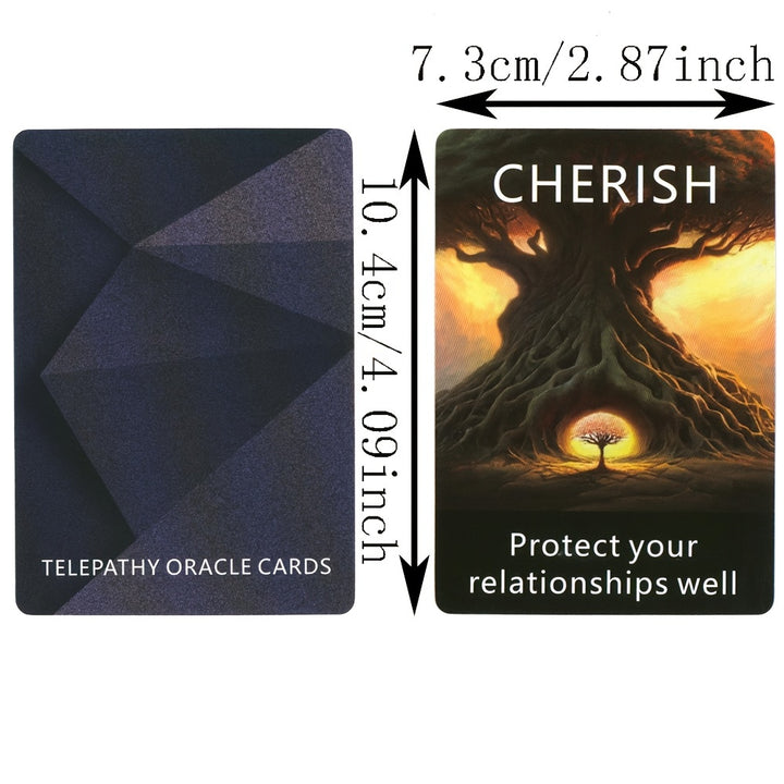 56 Pcs Cards, Telepathy Oracle Clarity Cards Prophecy, English Version Tarot Deck