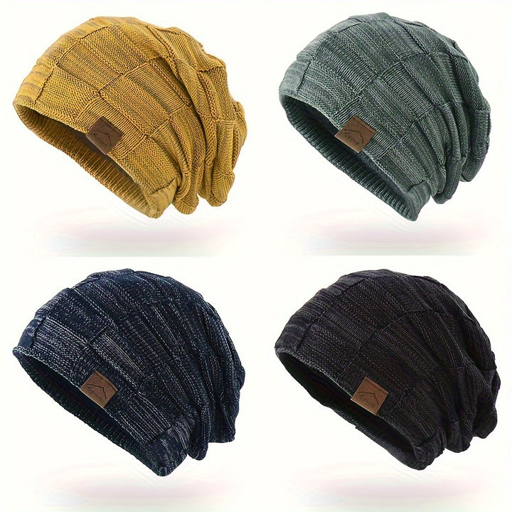 1pc Beautiful machine-knitted wool hat, versatile and comfortable men's model for autumn and winter.